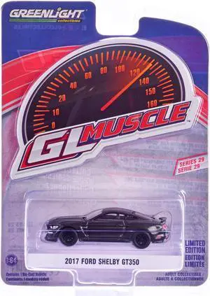 2017 Ford Shelby GT350 Magnetic Gray with Blue Stripes "GreenLight Muscle" Series 29 1/64 Diecast Model Car by Greenlight