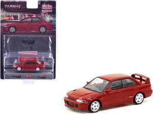 Mitsubishi Lancer GSR Evolution II RHD (Right Hand Drive) Red with Tarmac Cards "Global64" 1/64 Diecast Model by Tarmac Works