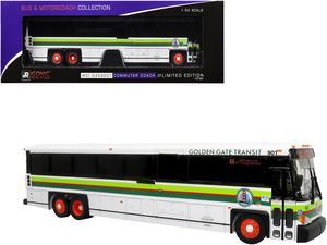 MCI D4500CT Commuter Coach Bus "Golden Gate Transit San Francisco" White with Green 1/50 Plastic Model by Iconic Replicas
