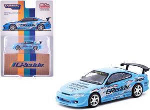 Nissan Silvia (S15) Vertex RHD (Right Hand Drive) "GReddy" Light Blue "Global64" Series 1/64 Diecast Model by Tarmac Works