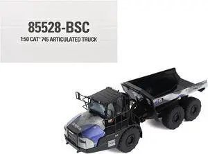 CAT Caterpillar 745 Articulated Dump Truck Black with Graphics "High Line" Series 1/50 Diecast Model by Diecast Masters