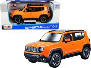 Jeep Renegade Orange Metallic with Black Top "Special Edition" 1/24 Diecast Model Car by Maisto