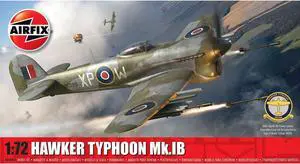 Hawker Typhoon Mk.IB Aircraft with 2 Scheme Options (Level 1) 1/72 Plastic Model Kit by Airfix