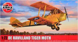 De Havilland Tiger Moth Aircraft with 2 Scheme Options (Level 2) 1/72 Plastic Model Kit by Airfix