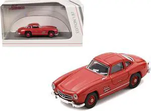 Mercedes-Benz 300 SL Gullwing Coupe Red 1/87 (HO Scale) Diecast Model Car by Schuco
