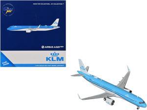 Airbus A321neo Commercial Aircraft "KLM Royal Dutch Airlines" (PH-AXA) Blue and White 1/400 Diecast Model Airplane by GeminiJets