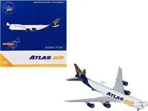 Boeing 747-8F Commercial Aircraft "Atlas Air" White with Blue "Interactive Series" 1/400 Diecast Model Airplane by GeminiJets