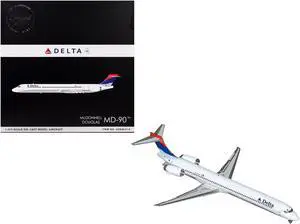 McDonnell Douglas MD-90 Commercial Aircraft "Delta Air Lines" White w/Blue & Red "Gemini 200" 1/200 Diecast Model by GeminiJets