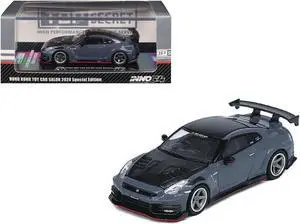 2024 Nissan GT-R (R35) Nismo Gray with Carbon Hood and Top "Hong Kong Toy Car Salon 2024" 1/64 Diecast Model Car by Inno Models