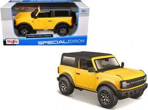 2021 Ford Bronco Badlands Yellow with Black Top "Special Edition" 1/24 Diecast Model Car by Maisto
