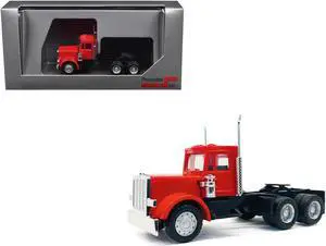 Peterbilt Short Day Cab with Updated Grill Red 1/87 (HO) Plastic Model Car by Promotex