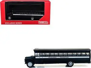 Prisoner Transport Bus Black 1/87 (HO) Scale Plastic Model Car by Promotex