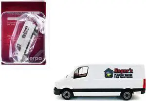 Mercedes-Benz Sprinter Van White "Roger's Plumbing-Heating & Air Conditioning" 1/87 (HO) Plastic Model Car by Promotex
