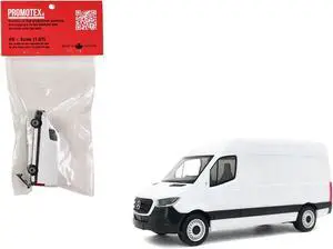 2018 Mercedes-Benz Sprinter Van White 1/87 (HO) Scale Plastic Model Car by Promotex