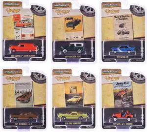 "Vintage Ad Cars" Series 11 Set of 6 pieces 1/64 Diecast Model Cars by Greenlight