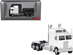 Kenworth K100 with 1-Bar Grill and X-Long Chrome Chassis White 1/87 (HO) Plastic Model Car by Promotex