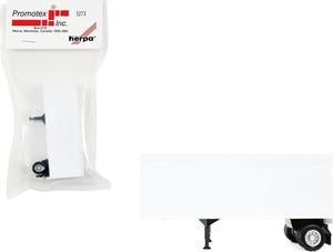 27ft Single-Axle Trailer (No Converter Dolly) White 1/87 (HO) Plastic Model by Promotex
