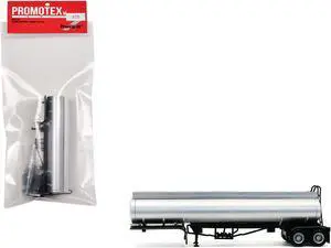 Elliptical Tanker Trailer Silver 1/87 (HO) Plastic Model by Promotex