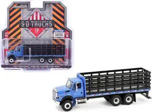 2018 International WorkStar Platform Stake Truck Blue "S.D. Trucks" Series 19 1/64 Diecast Model Car by Greenlight