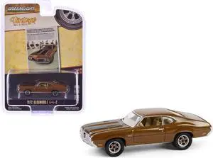 1972 Oldsmobile 442 Brown with Black "The Complete Escape Machine" "Vintage Ad Cars" 1/64 Diecast Model Car by Greenlight