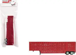 Livestock Trailer Red 1/87 (HO) Plastic Model by Promotex