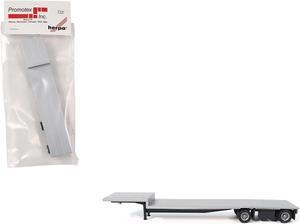 2-Axle Dropdeck Flatbed Trailer Silver Top 1/87 (HO) Plastic Model by Promotex