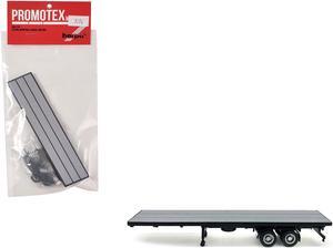 40ft Flatbed Trailer Gray Top 1/87 (HO) Plastic Model by Promotex