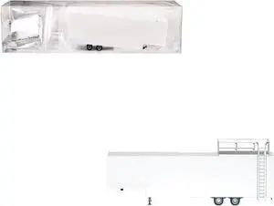Race Horse Transport Trailer White 1/87 (HO) Plastic Model by Promotex