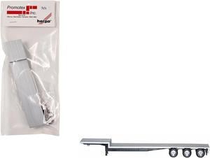 48ft 3-Axle Drop Deck Trailer with Chrome Wheels and Silver Top 1/87 (HO) Plastic Model by Promotex