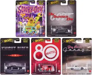 "Pop Culture 2024" 5 piece Set G "Premium Series" Diecast Model Cars by Hot Wheels