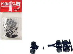 Lowboy Dual Axle Booster with Integrated Rear Axle and Fenders (2 Sets) 1/87 (HO) Plastic Model by Promotex
