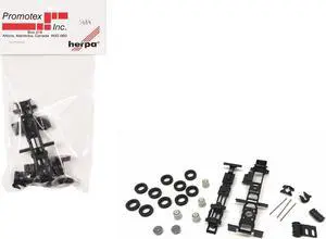 Short Chassis Kit for Kenworth, Peterbilt, and GMC Cabs 1/87 (HO) Plastic Model by Promotex