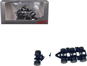 Lowboy Tri-Axle Booster with Integrated Rear Axle (2 Sets) 1/87 (HO) Plastic Model by Promotex