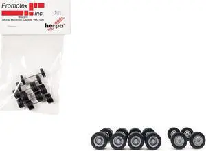 Planetary Hubs Wheel Set (2 Front and 4 Rear) 1/87 (HO) Plastic Model by Promotex
