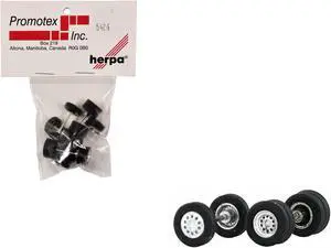 Chrome Wheel Sets (2 Front and 4 Rear) 1/87 (HO) Plastic Model by Promotex