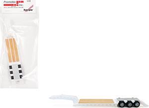 3-Axle Heavy Equipment Lowboy Trailer White 1/87 (HO) Plastic Model by Promotex