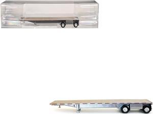 48ft Spread-Axle Flatbed Trailer Silver Top 1/87 (HO) Plastic Model by Promotex