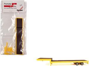2-Axle Step Deck Equipment Trailer with Ramps Yellow 1/87 (HO) Plastic Model by Promotex