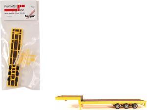 3-Axle Step Deck Equipment Trailer with Ramps Yellow 1/87 (HO) Plastic Model by Promotex