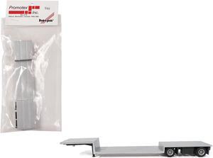 Spread Axle Double-Drop Flatbed Trailer Silver Top 1/87 (HO) Plastic Model by Promotex