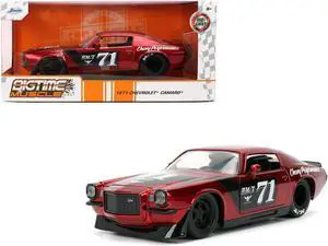 1971 Chevrolet Camaro #71 Red Metallic with Black Stripes "Bigtime Muscle" Series 1/24 Diecast Model Car by Jada