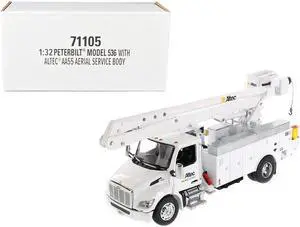 Peterbilt 536 Truck with Altec AA55 Aerial Service Body White "Transport Series" 1/32 Diecast Model by Diecast Masters