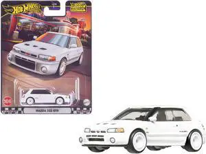 Mazda 323 GTR RHD (Right Hand Drive) White "Boulevard" Series Diecast Model Car by Hot Wheels