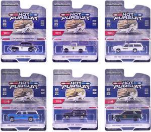 "Hot Pursuit" Series 46 Set of 6 Police Cars 1/64 Diecast Model Cars by Greenlight