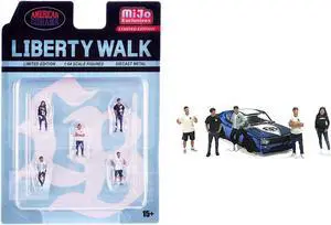 "Liberty Walk Team" 5 piece Diecast Figure Set (5 Figures) Limited Edition for 1/64 Scale Models by American Diorama