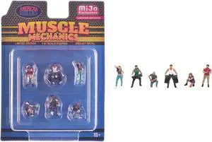 "Muscle Mechanics" 6 piece Diecast Figure Set (6 Figures) Limited Edition for 1/64 Scale Models by American Diorama