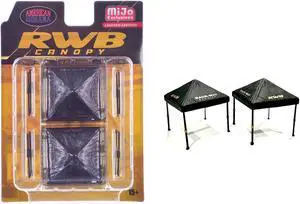 "RWB (RAUH-Welt BEGRIFF)" Canopy 2 Piece Set Black Limited Edition for 1/64 Scale Models by American Diorama