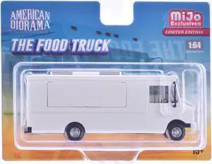 Food Truck Plain White with Graphics 1/64 Diecast Model by American Diorama