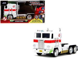 G1 Autobot Optimus Prime Truck White with Robot on Chassis from "Transformers" Movie Crossover Diecast Model by Jada