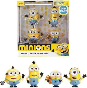 Set of 4 Diecast Figures "Minions" (2015) Movie "Metalfigs" Series Diecast Models by Jada